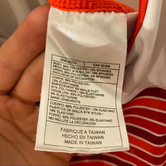 Nike Dri Fit Women’s Size M Striped Athletic Tank Top Built In Bra Racerback - Picture 6 of 7